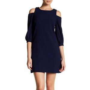NWT Eliza J Cold Shoulder Shift Navy Dress size 12